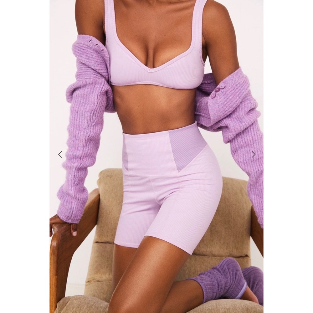 For Love & Lemons Purple Bike Shorts